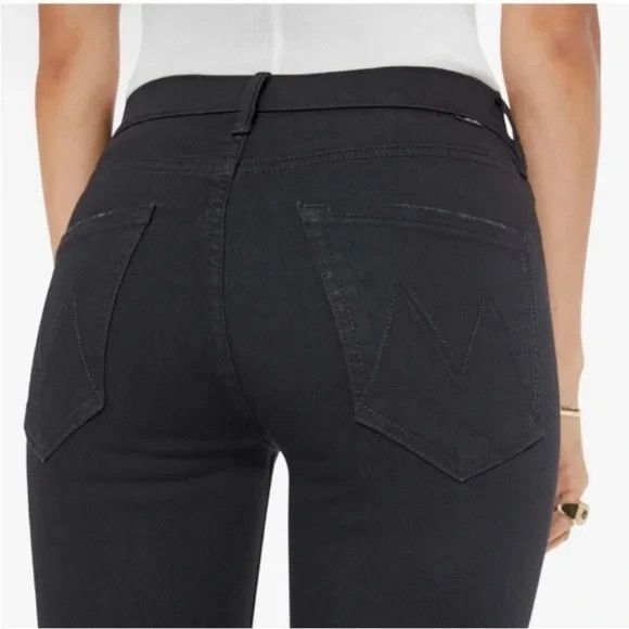 Mother The Mid Rise Dazzler Ankle Jeans Size 32 Black Denim Not Guilty Stretchy - Picture 2 of 14
